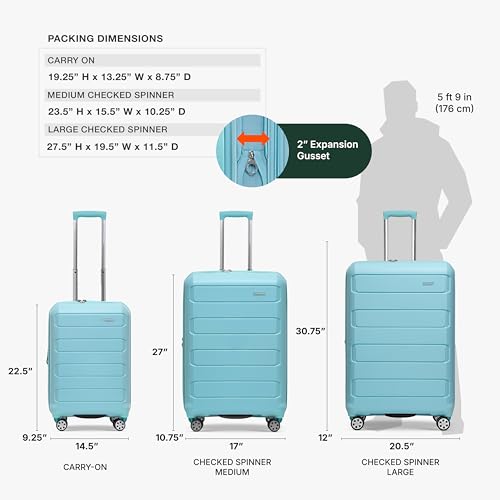 Pagosa Hardshell Expandable Luggage with Spinner Wheels (3 Piece)