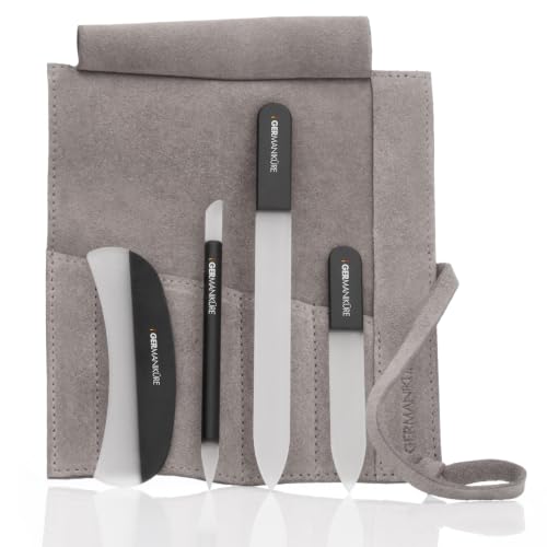 Czech Black Crystal Glass Nail File Set