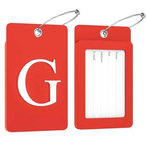 2 Pack Initial Luggage Tags for Suitcases Airplane Travel Essentials (2 Count)
