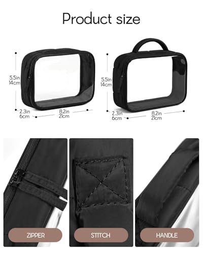 TSA Approved Toiletry Bag Clear Quart Size Travel Bags Makeup Bag (2 Count)