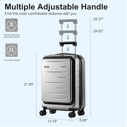 20 Inch Carry On Luggage 22×14×9 Airline Approved with Front Pocket