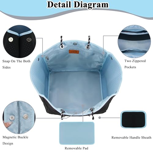 Neoprene Multipurpose Beach Bag Tote with Inner Zipper Pocket