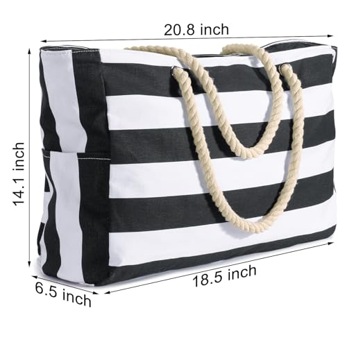 Beach Bag Large Beach Tote Bag for Women Waterproof Sandproof Swim Pool Bag With Zipper