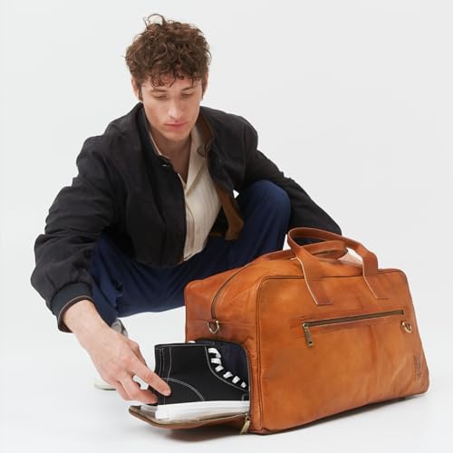 Vintage Genuine Leather Duffle Bags For Men Austin XL