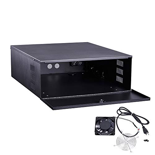 White Heavy Duty 16 Gauge Steel DVR Security Lockbox with Fan