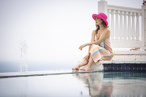 Women's Cotton Hat with Inner Drawstring and Upf 50+ Rating