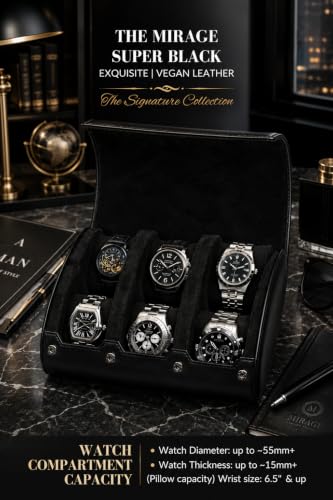 Watch Travel Case for Men Watch Roll for Travel Organizer and Display Watch Case (23 Count)