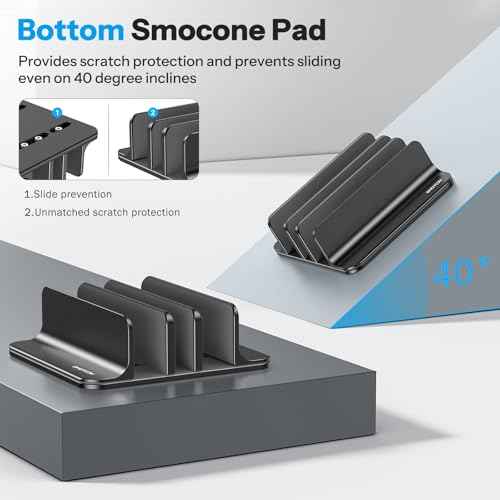 3 Slot Multiple Vertical Laptop Stand
