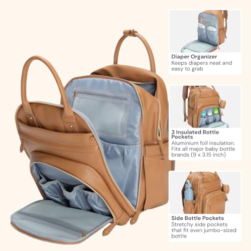 Leather Diaper Bag Backpack