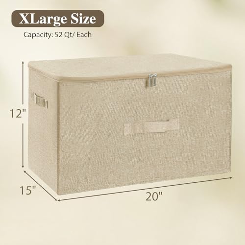 Fabric Storage Bins with Zipper Lids (3 Count)