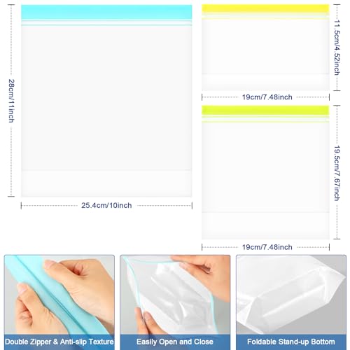16 Pack Reusable Gallon Freezer Bags Dishwasher Microwave Safe (16 Count)