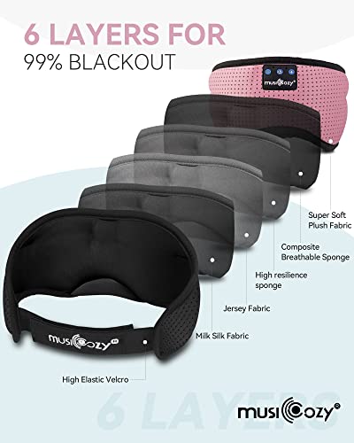 Sleep Headphones Bluetooth 5.4 Sleep Mask with HD Sound