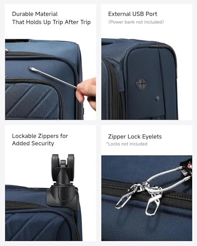 Expandable Softside Carry On Suitcase