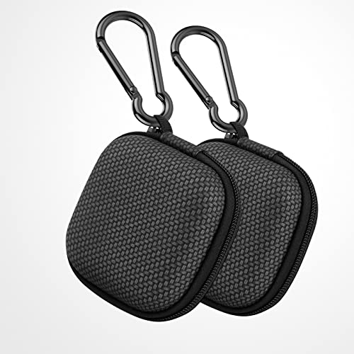 Earbud Case Hard EVA Earphone Carrying Case Cell Phone Accessories Storage Bag with Carabiner for Airpods Headset Earphone Flash Drive Charging Cable Key Wall Charger USB Adapter Cable (2 Count)