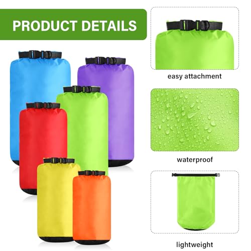 6 Pcs Waterproof Dry Bag Set for Kayaking & Camping (6 Count)
