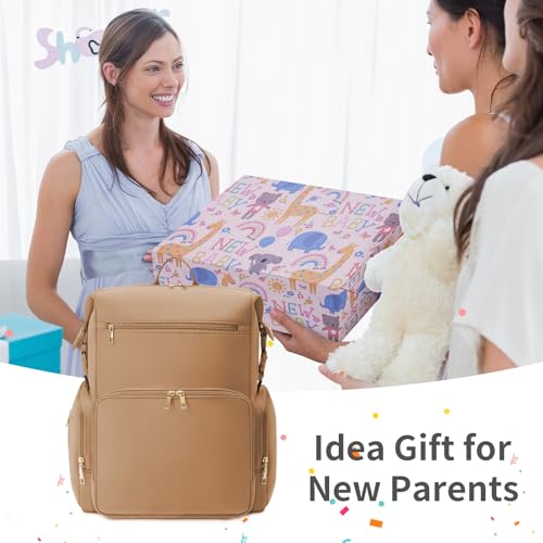 Neoprene Diaper bag Backpack Waterproof Baby Changing Bags for Mom and Dad with Changing Pad Large Travel Maternity Tote with Insulated Pockets and Organised Compartments