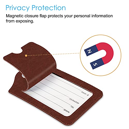 Luggage Tags Privacy Cover ID Label for Travel Bag Suitcase (2 Count)