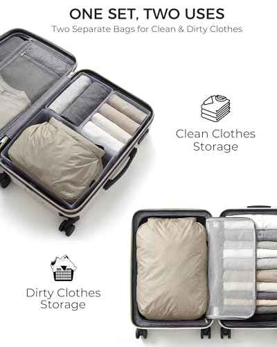 Compression Travel Laundry Bag for Dirty Clothes (2 Count)
