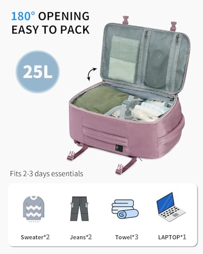 18" Travel Backpack Airlines Approved Personal Item Bag Women Pink
