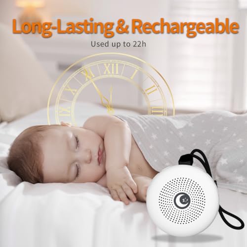 Sleep Sound Machine Portable Noise Machine with 30 Soothing Sounds 4 Timer Memory Function Rechargeable Battery 32 Volume Levels for Sleeping Traveling Relaxing for Baby Kids Adults