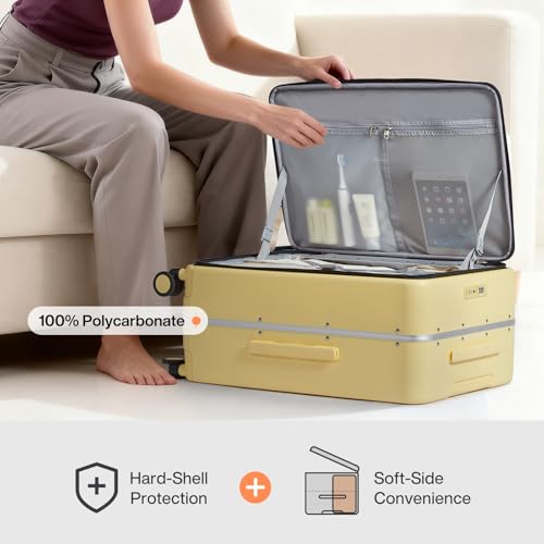 26 Inch Large Checked Luggage PC Hard Shell Suitcase Top Opening Aluminum Frame Travel Suitcases with Wheels