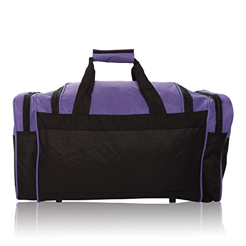 21" Blank Sports Duffle Bag Gym Bag Travel Duffel with Adjustable Strap in Purple