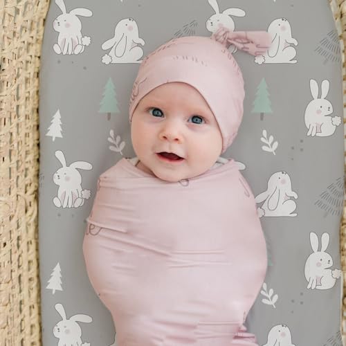Stretch Fitted Bassinet Sheet Set BROLEX 2 Pack Cradle Sheets for Bassinet Pad (2 Count)