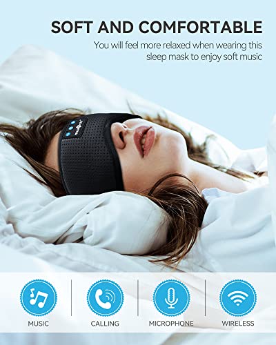 Sleep Headphones Bluetooth 5.4 Sleep Mask with HD Sound