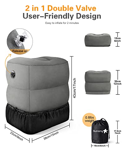 Inflatable Foot Rest Pillow for Airplane Travel