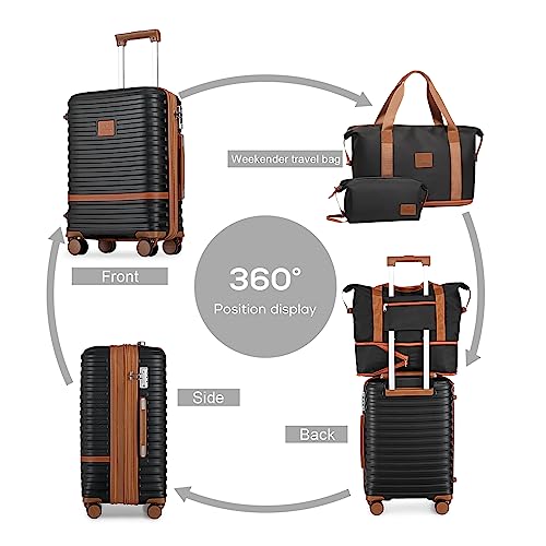 Carry On Luggage 20 Inch Expandable Suitcase with Spinner Wheel (3 Count)