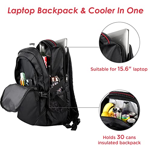 Cooler Backpack 22L Insulated Cooler Bag for 15.6" Laptop Lunch Backpack for Work Daily Backpacks