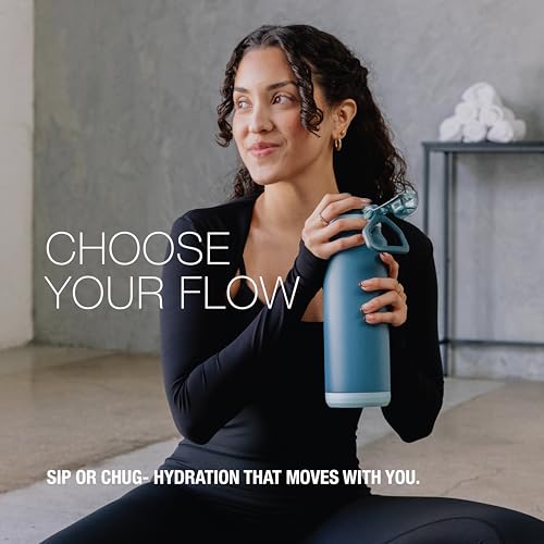 Powerfill Pro 40oz Stainless Steel Sip or Chug Water Bottle