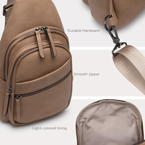 Large Sling Bag for Women Crossbody Purse Leather Fashionable Trendy Chest Bag for Travel