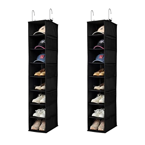 Hanging Shoe Organizer for Closet with Side Mesh Pockets
