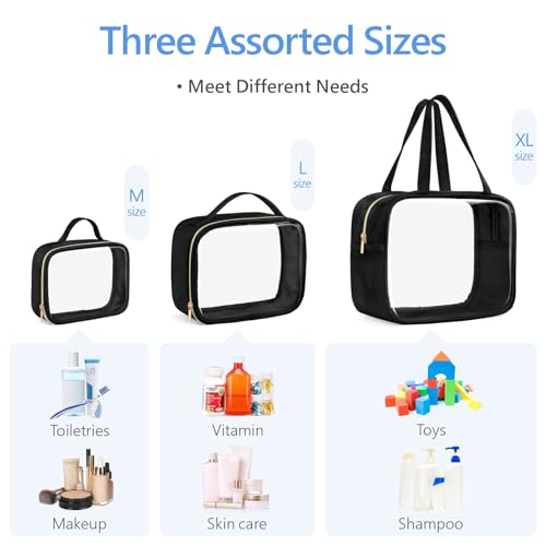 Clear Makeup Bag Travel (3 Count)