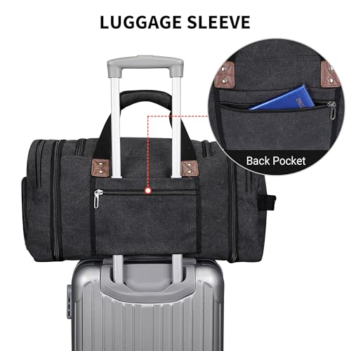 Canvas Duffle Bag for Men Expandable Convertible Travel Gym Duffel