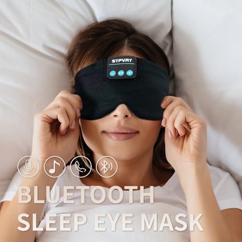 Sleep Mask Bluetooth 5.4 Headphones Soft Wireless Headband Eye Mask Blackout with Microphone