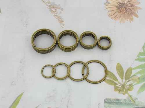 40 Pack Key Ring Keychain Mix 4 Sizes Bronze Metal Flat Split Key Chains Rings for Home Car Dog Tag Office Lanyards Keys Attachment (40 Count)