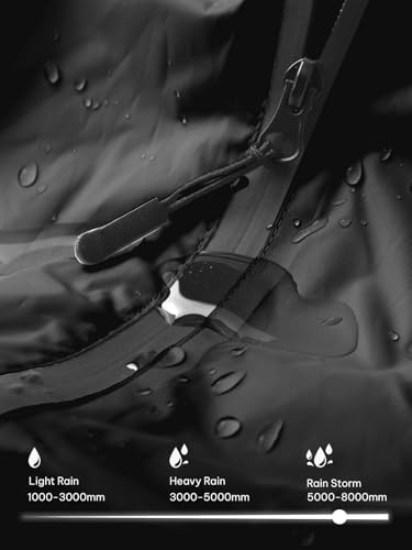 Adult Rain Poncho Waterproof Hooded Zipper Raincoat with Pockets