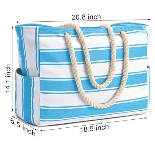 Beach Bags for Women Large Waterproof Beach Tote Bag Zipper Beach Bags Waterproof Sandproof Swim Pool Bag Large Tote
