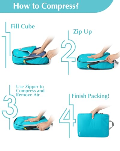 5 Piece Compression Packing Cubes with Laundry Bag (5 Count)