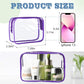 16 Pieces Clear Makeup Bag PVC Zippered Clear Toiletry Carry Pouch Portable Cosmetics Bag Waterproof Makeup Bag Vinyl Plastic Organizer Case for Travel Vacation Bathroom (16 Count)