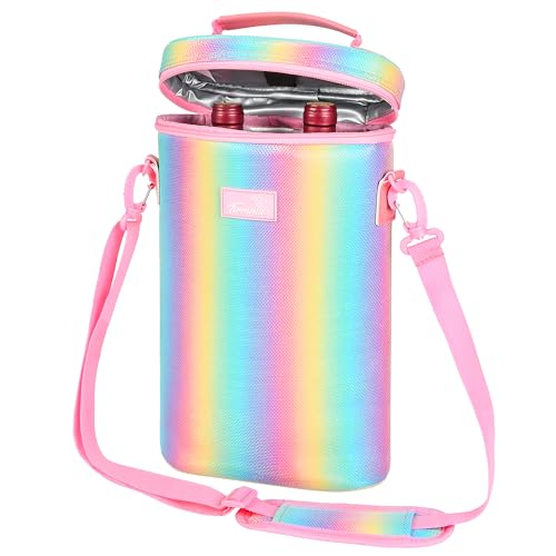2 Bottle Insulated Wine Tote Carrier Bag