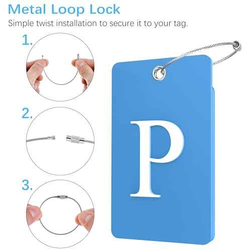 2 Pack Initial Luggage Tags for Suitcases Airplane Travel Essentials (2 Count)