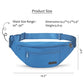 Large Blue Crossbody Fanny Pack for Women Men Belt Bag Fit All Phones