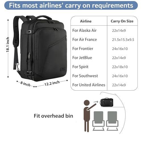 Black Mens Travel Backpack