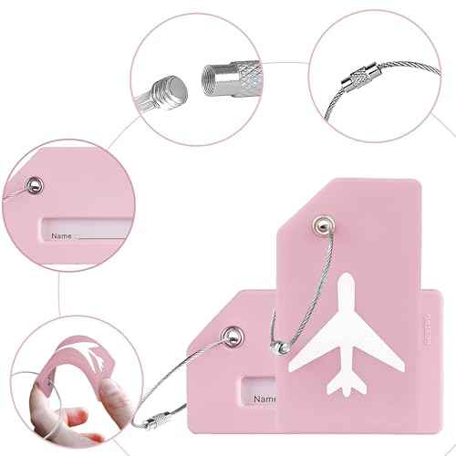 8 Pack Initial Luggage Tags for Suitcases Airplane Travel Essentials (8 Count)