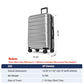 Large Suitcases with Wheels Hardshell 28 Inch Luggage TSA Approved Big Checked Luggage Durable Travel Rolling Suitcase Women Men Silver Grey