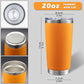 20oz Tumbler with Lid Stainless Steel Tumblers Insulated Mug Orange 6P (6 Count)