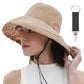 Womens Sun Hats Wide Brim Reversible Bucket Cotton Hat Packable Summer Travel Cap with Hat Clip